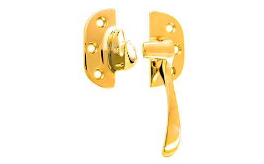 Solid Brass 3/8" Offset Ice Box Latch ~ Right Hand ~ Lacquered Brass Finish