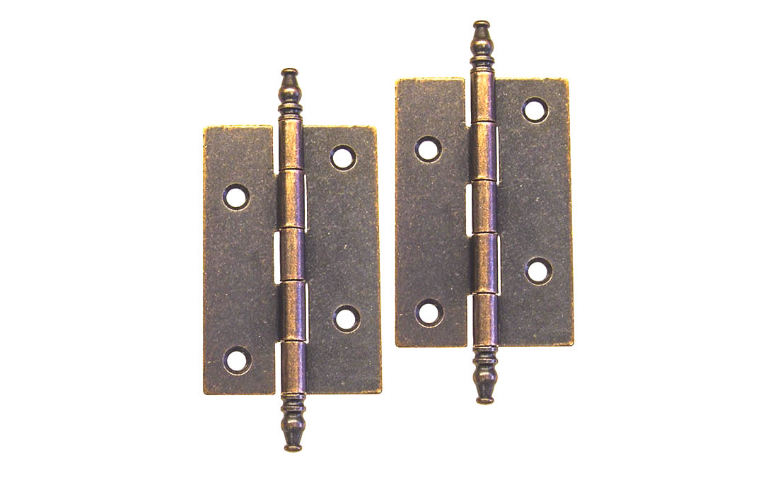 Traditional & classic steeple-tip steel cabinet butt hinges great for cabinet & furniture. Made of steel material with a plated finish. Antique Copper Finish.
