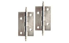 Traditional & classic steeple-tip steel cabinet butt hinges great for cabinet & furniture. Made of steel material with a plated finish. Brushed Nickel Finish.