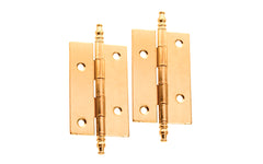 Traditional & classic steeple-tip steel cabinet butt hinges great for cabinet & furniture. Made of steel material with a plated finish. Brass Finish