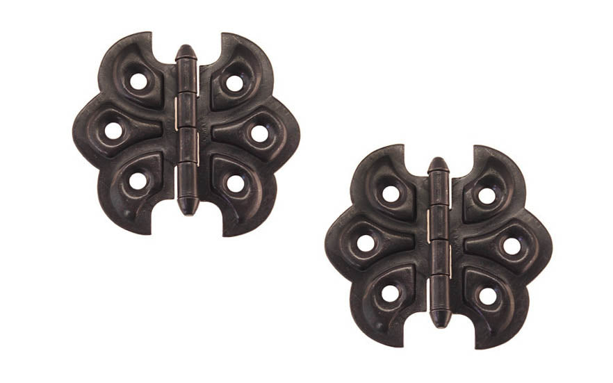 Embossed Ornamental Cabinet Hinges "Butterfly Style" ~ 2-3/8" x 2-1/8" ~ Oil Rubbed Bronze Finish