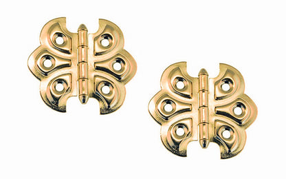 Embossed Ornamental Cabinet Hinges "Butterfly Style" ~ 2-3/8" x 2-1/8" ~ Brass Finish