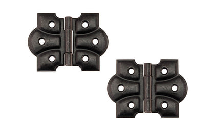 Embossed Ornamental Cabinet Hinges ~ 2-3/8" x 1-3/4" ~ Oil Rubbed Bronze Finish