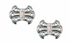 Embossed Ornamental Cabinet Hinges "Butterfly Style" ~ 1-15/16" x 1-7/16" ~ Polished Nickel Finish