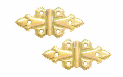 Embossed Ornamental Cabinet Hinges ~ 3-13/16" x 1-3/4" ~ Brass Finish