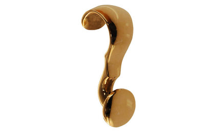 Heavy Duty Solid Brass Picture Moulding Hook ~ Non-Lacquered Brass (will patina naturally over time)