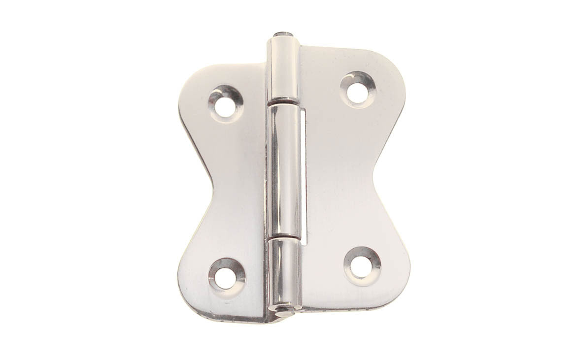 Solid Brass 3/8" Offset Butterfly Hinge ~ Polished Nickel Finish