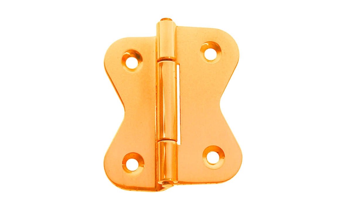 Solid Brass 3/8" Offset Butterfly Hinge ~ Non-Lacquered Brass (will patina naturally over time)