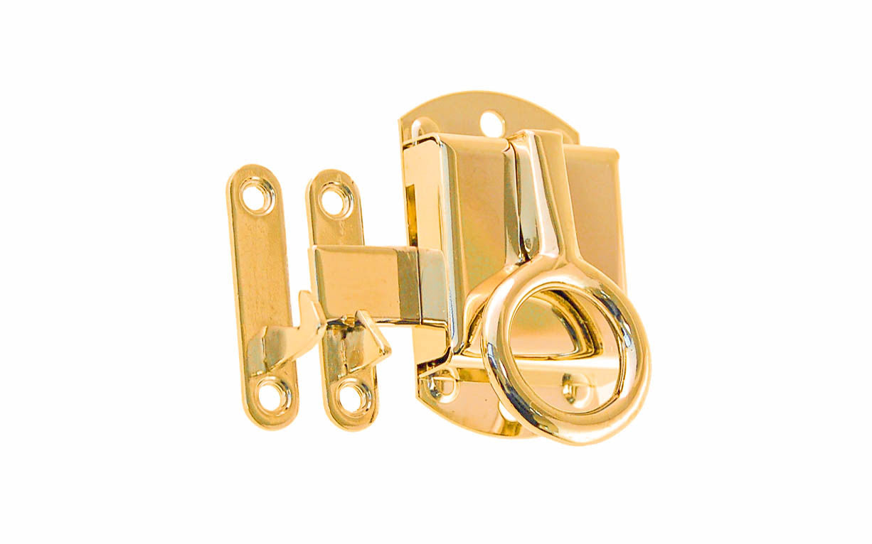 Stamped Brass Right-Handed Ring Latch ~ Non-Lacquered Brass (will patina over time)