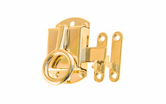 Stamped Brass Left-Handed Ring Latch ~ Non-Lacquered Brass (will patina naturally over time)