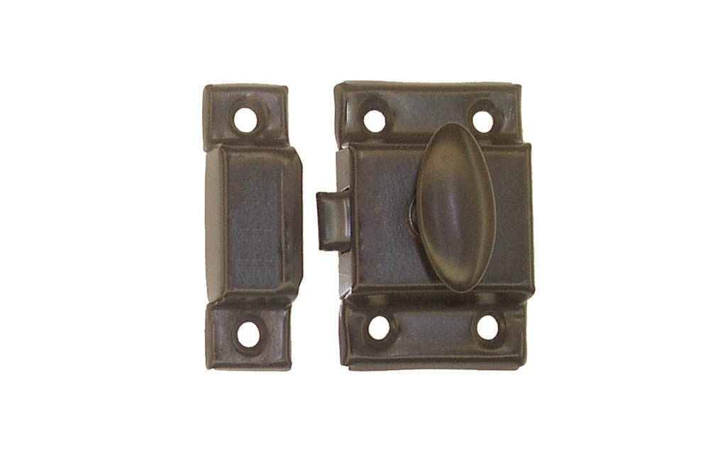 Stamped Steel Cabinet Latch ~ Oil Rubbed Bronze Finish