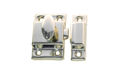 Stamped Steel Cabinet Latch ~ Polished Nickel Finish