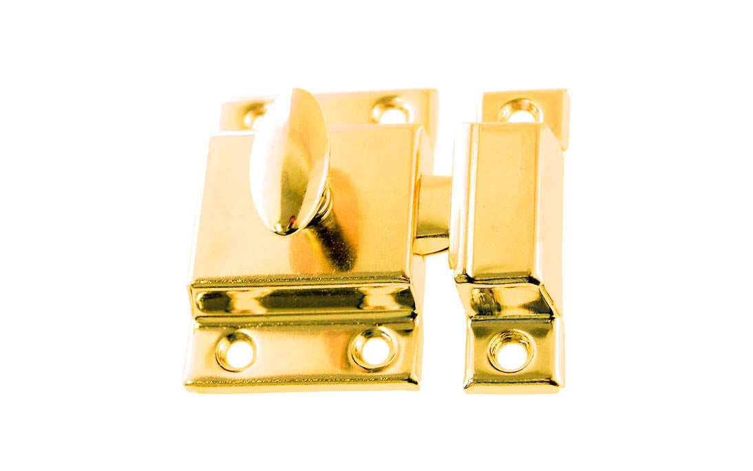 Stamped Steel Cabinet Latch ~ Polished Brass Finish