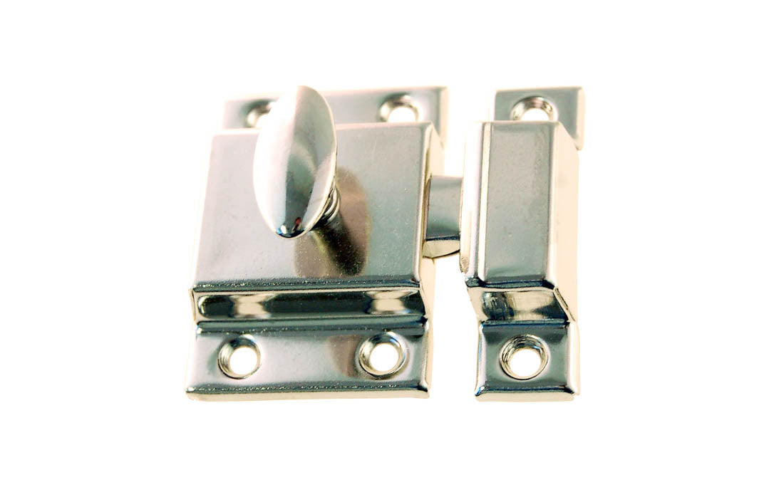 Stamped Steel Cabinet Latch ~ Polished Nickel Finish
