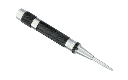 Starrett Automatic Center Punch with Adjustable Stroke features a lightweight, knurled steel handle for a positive grip & easy handling. 125mm (5") Length, 14mm (9/16") Diameter. 049659501209. Model 18A. Made in USA.