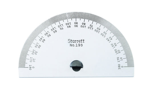 Starrett 193 Satin Chrome Protractor Head. Converts #47 & #49  bevels. Head only.   Made in USA. 049659506969. Model 193.