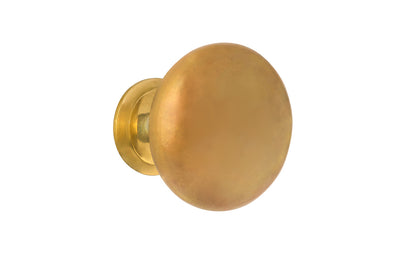 Vintage-style Hardware · Traditional & Classic Unlacquered Brass Knob. 1-1/4" diameter size knob. This stylish round cabinet knob has a smooth look & feel on a pedestal shaped base. Great for kitchens, bathrooms, furniture, cabinets, drawers. Non-lacquered brass (un-lacquered brass will patina). Authentic reproduction hardware. With patina shown over time