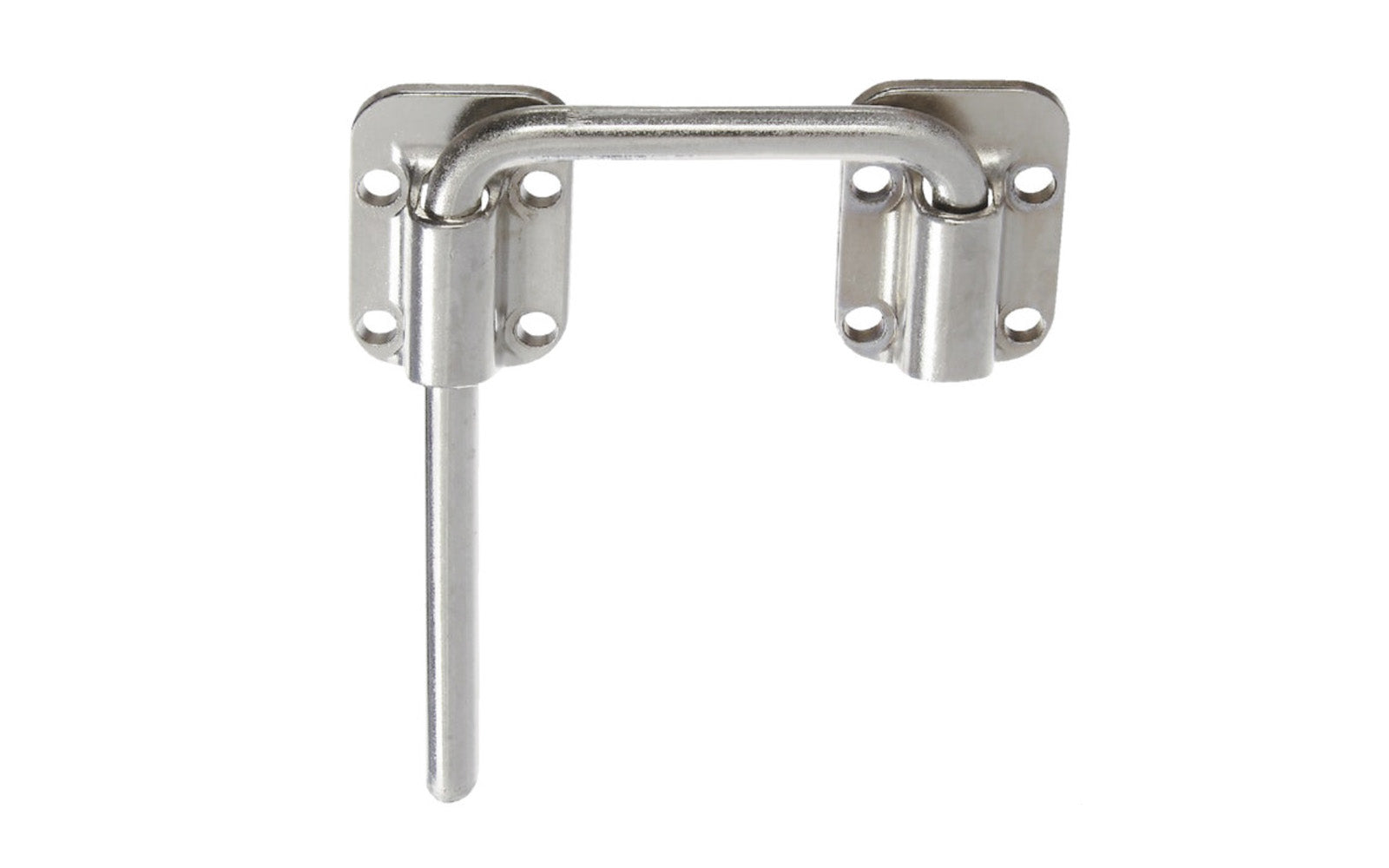 This 2-1/2" Nickel Plated Sliding Latch is designed to secure metal or wood sliding doors. Product features a long extension bar that allows product to reach over moldings, trims, etc. National Catalog Model N238-998. 038613238992