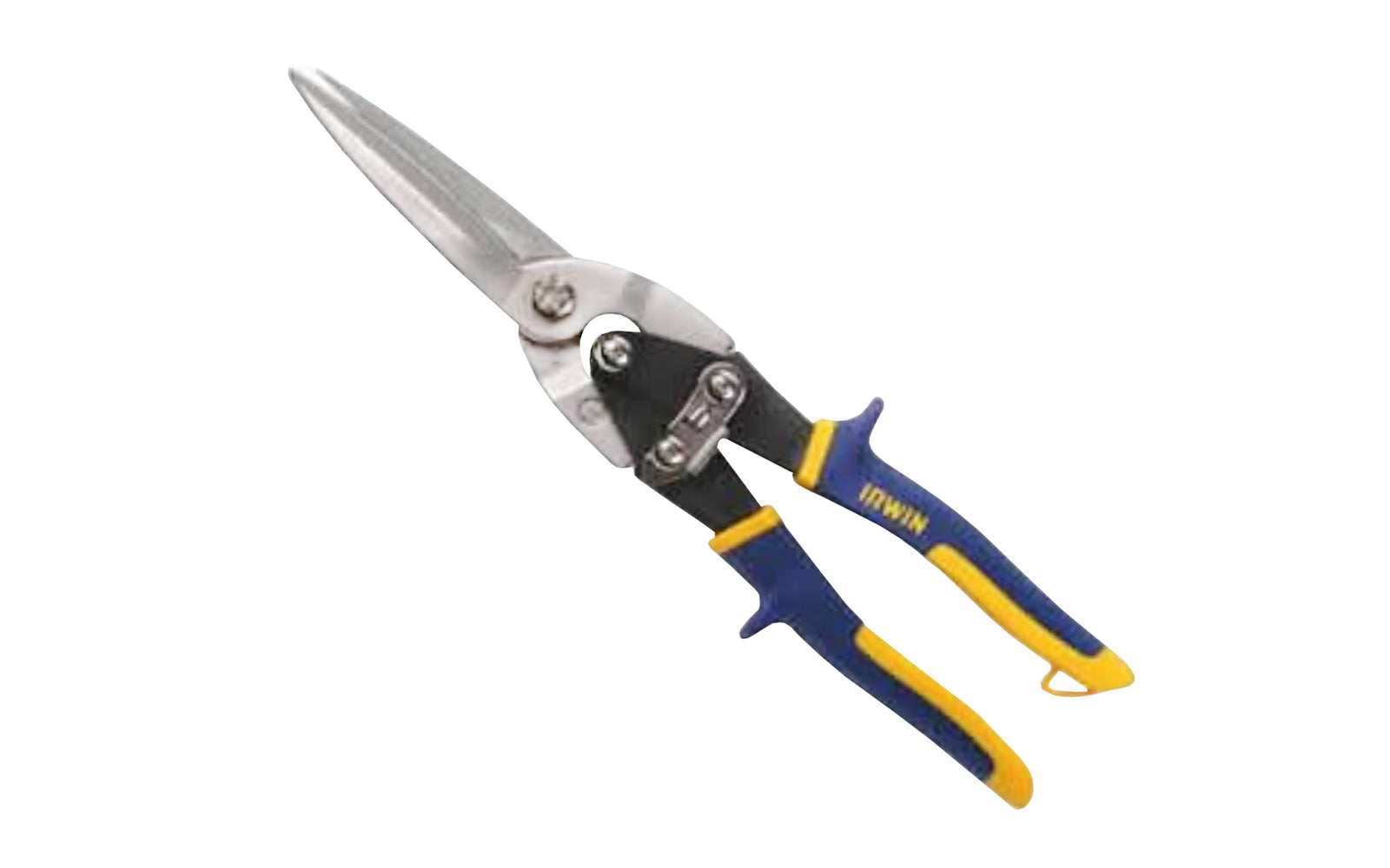 These Irwin 11-3/4" "ExtraCut" Multi-Purpose Snips with serrated blade are great for cutting sheet metal, vinyl, plastic, rubber & many other applications. Compound cutting action with textured grips & E-Z close latch. The handle grips provide superior comfort & resist twisting. Model 21304. Tin Snips. 038548213040