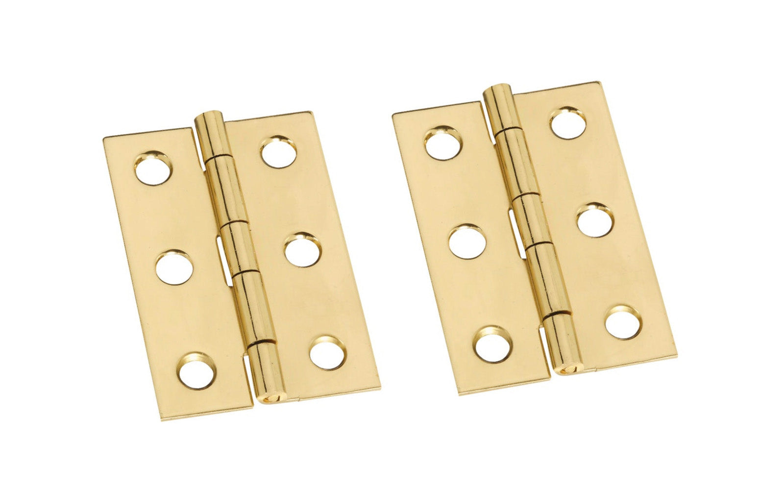 These solid brass hinges add a decorative appearance to small boxes, jewelry boxes, small lightweight cabinet doors, craft projects, etc. Made of solid brass material with a bright brass finish. 2