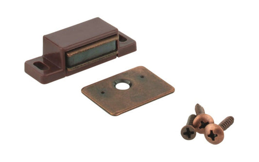 KasaWare Brown Magnetic Catches in a plastic housing. Sold as 2 pack. KFCMS-A-BR2. 843512068232. KasaWare Brown Magnetic Catch - 2 Pack