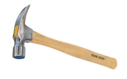 24 oz Mill Face Rip Hammer with Hickory Handle. Mill waffle face. 16" overall length