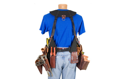 Occidental Leather "SuspendaVest" Leather Package system is a complete tool system with No. 2500 "SuspendaVest" packaged with No. 5060 (2 pouch fastener bag) & No. 5017DB (3 pouch tool bag). 36 total pockets & tool holders. Special tool vest system No. 2550. Industrial nylon material & genuine leather. 759244194401