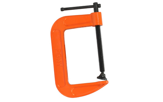 Pony 4" Classic C-Clamp ~ No. 2640 - Opening 4" (100 mm) - 3" (75 mm) Depth - Pony / Jorgensen - 800 lb. Clamping Force - Iron frame & steel hardware 