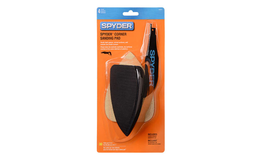 Spyder Corner Sanding Pad. Model No. 500010. Includes 3 sanding pads. 884835003289.