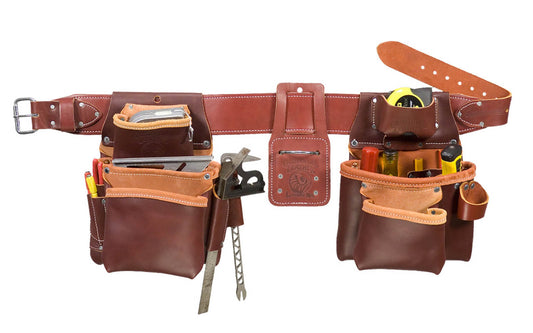 Occidental Leather "Pro Framer" Tool Belt Set Package ~ Large Belt Size (3" Large Ranger Work Belt) - Premium Top-Grain Leather - Copper Rivets Reinforce Main Bags - 21 Pockets & Tool Holders - "Pro Leather" series is made of premium top grain cow hides tanned with oils & waxes for heavy use ~ Occidental Model 5080 LG 