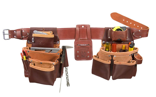 Occidental Leather "Pro Framer" Tool Belt Set Package with Double Outer Bags ~ 5089 LG - Large Belt Size (3" Large Ranger Work Belt) - Top-Grain Leather - Copper Rivets Reinforce Main Bags - 23 pockets - 759244092004. "Pro Leather" series is made of premium top grain cow hides tanned with oils & waxes for heavy use