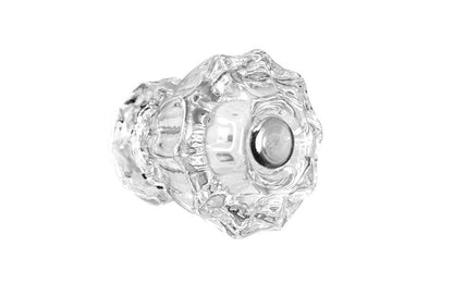 Vintage-style Hardware · Classic & original-style fluted glass cabinet knob with a silver pan head thru-bolt. Made of genuine glass. Crystal Clear color glass. Includes a silver pan thru-bolt. Reproduction fluted classic glass knob. Traditional fluted glass knob. 1-1/4" Diameter