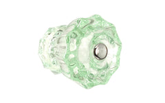 Vintage-style Hardware · Classic & original-style fluted glass cabinet knob with a silver pan head thru-bolt. Made of genuine glass. Depression Green color glass. Includes a silver pan thru-bolt. Reproduction fluted classic glass knob. Traditional fluted glass knob. 1-1/2" Diameter