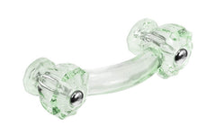Fluted Glass Drawer Pull ~ Depression Green ~ 3" Spacing of Screw Holes