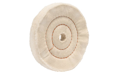 The 4" Cushion Sewn Buffing Wheel ~ 1" Thick is ideal for light cutting & coloring (polishing). 4" diameter of wheel. 1/2" hole diameter. Made of fine cotton sheeting held together with two circles of lockstitch sewing. Made in USA. Dico Polishing Company
