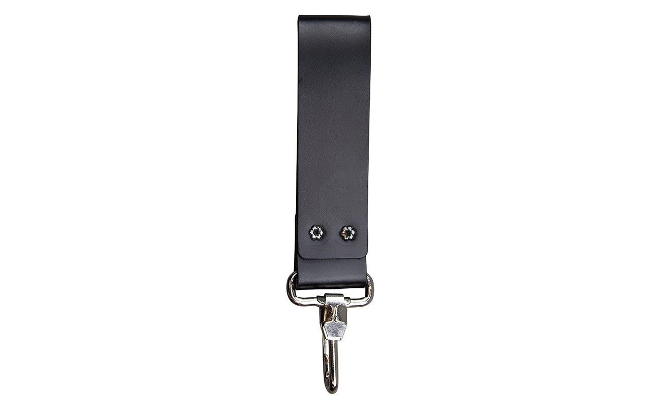 Klein Leather Snap Loop ~ 5458 - Klein Tools - Made in USA ~ Model 5458 - Loop with snap hook for carrying an adjustable wrench, welders igniter or other tool with hang hole - Snap Loop - 092644550874 - Klein Snap Hook - Klein Leather Loop - Slide on belts up to 4" - Made of genuine leather - Designed for tools with hang holes - Riveted Snap Loop