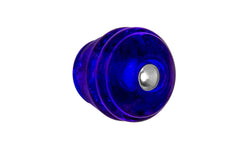 Round Art-Deco "Beehive" Style Glass Knob ~ Cobalt Blue. Genuine glass with a Cobalt Blue color. Reproduction glass cabinet knob of the Art Deco style, prominent during the 1920's & 30's. Adds a nice touch to the bathroom, kitchen, bedroom, cabinets, furniture. 1-1/8" diameter knob. Nickel pan-head screw bolt. 