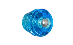Round Art-Deco "Beehive" Style Glass Knob ~ Peacock Blue. Genuine glass with a "Peacock Blue" color. Reproduction glass cabinet knob of the Art Deco style, prominent during the 1920's & 30's. Adds a nice touch to the bathroom, kitchen, bedroom, cabinets, furniture. 1-1/8" diameter knob. Nickel pan-head screw bolt. 