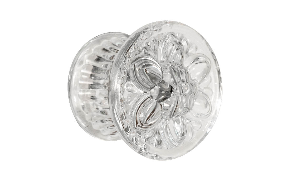 Flower-style glass knob clear