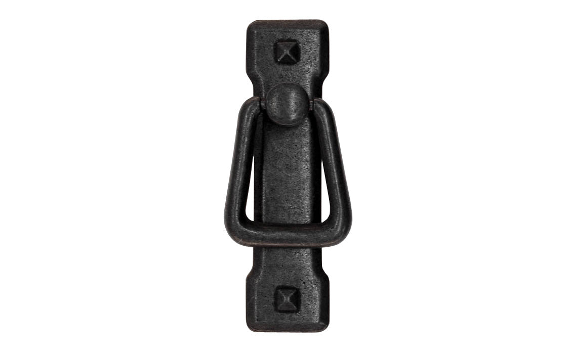 Mission-Style Vertical Drop Pull ~ Distressed Black Finish