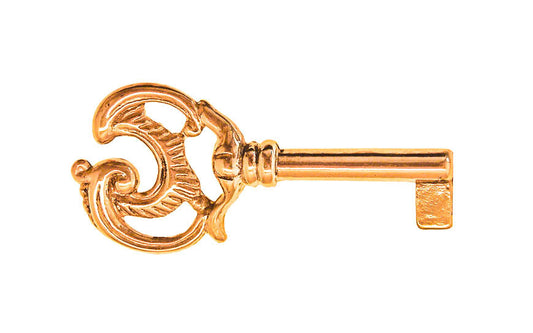 Solid Brass Ornate Skeleton Key ~ 1/4" x 7/32" Bit