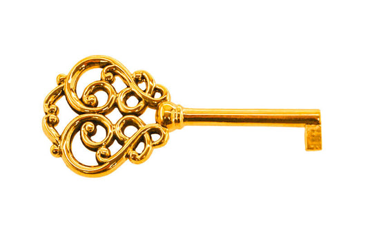 Solid Brass Ornate Skeleton Key ~ 1/4" x 3/16" Bit