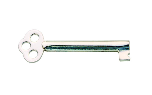 Skeleton Key ~ 1/4" x 7/32" Bit ~ Polished Nickel Finish