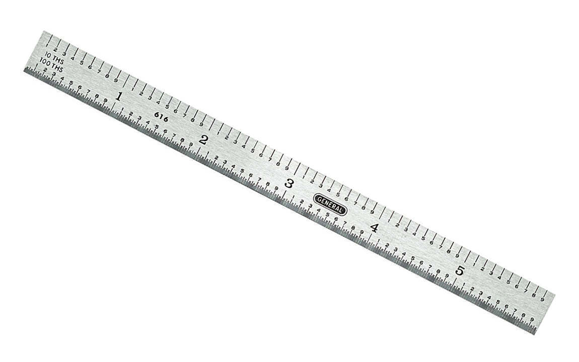 General Tools 6" Stainless Rule (8ths, 16ths, 32nds, 64ths) - Model 676 ~ 3/4" wide - Readings are in 8ths, 16ths, 32nds, 64th