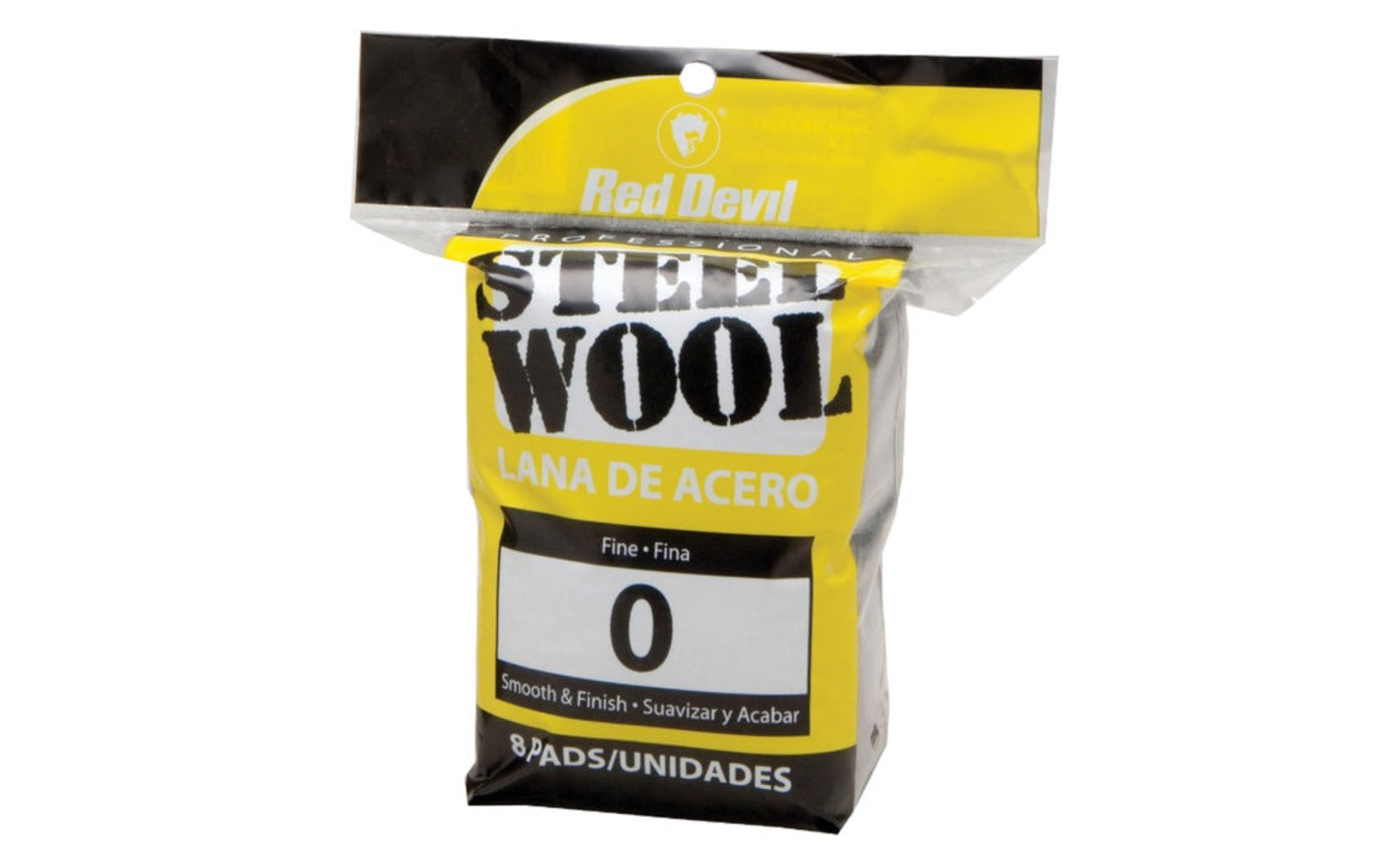 Red Devil #0 Fine Steel Wool - 8 Pack. General purpose use steel wool. Good for smoothing lacquer & varnishes, removing finishes from antiques & fine woodwork, & also good for scouring pots, pans & utensils & other household items, etc. Made by Red Devil, Inc.