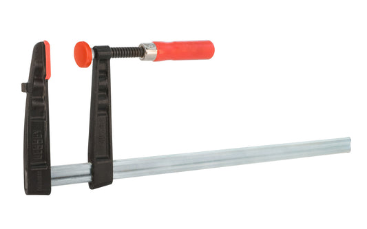 This Bessey 24" Medium-Duty Steel Bar Clamp head is made of malleable cast iron. Fixed jaw & sliding arm generates powerful & rigid clamping. Wooden handles - 1320 lb. clamping pressure - Model TG7.024 - "TG series" Bessey Clamps 24" max opening - 7" throat depth - Made in Germany - 091162007679. Medium Duty Clamp