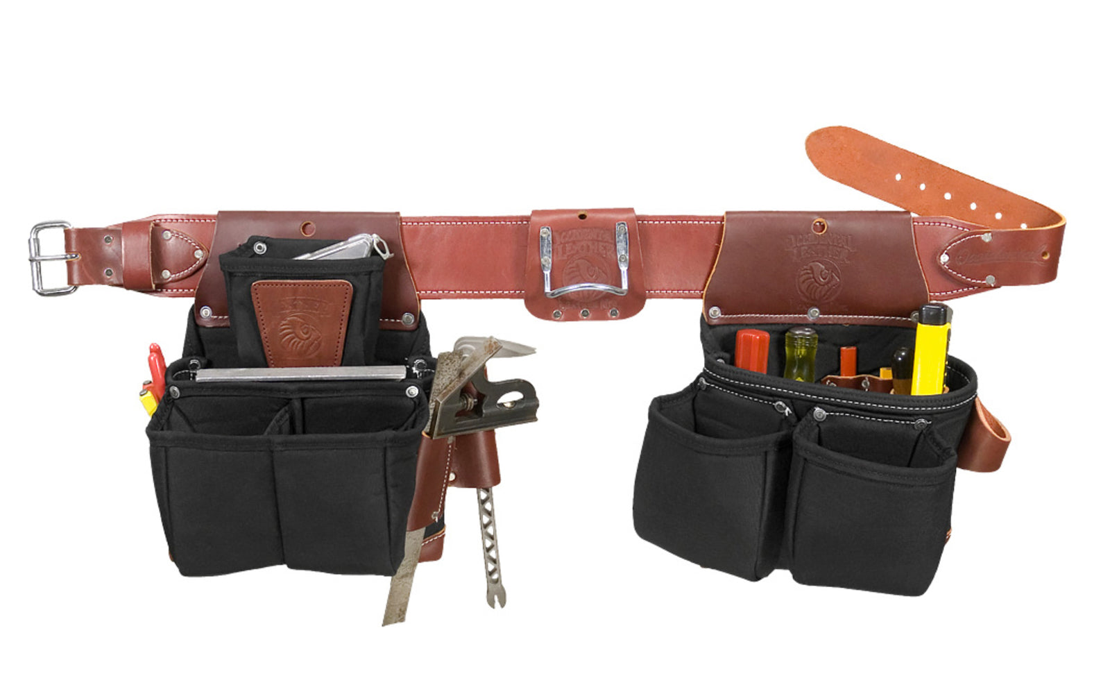 Occidental Leather "OxyLights" Ultra Framer Tool Belt Set ~ 8086 M ~ Medium Belt Size (3" Medium Ranger Work Belt) - Padded Two Ply Tool Bags Keep Shape - 21 pockets - 759244197808. Extremely Abrasion Resistant Industrial Nylon - "OxyLights" 8086 Tool Belt Package - Industrial Nylon Material for heavy use. Made in USA