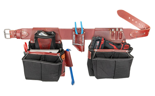 Occidental Leather "OxyLights"  Driver Tool Belt Set ~ 8087 LG ~ Large Belt Size (3" Large Ranger Work Belt) - Padded Two Ply Tool Bags Keep Shape - 20 pockets - 759244318708. Extremely Abrasion Resistant Industrial Nylon - "OxyLights" 8087 Tool Belt Package - Industrial Nylon Material for heavy use. Made in USA