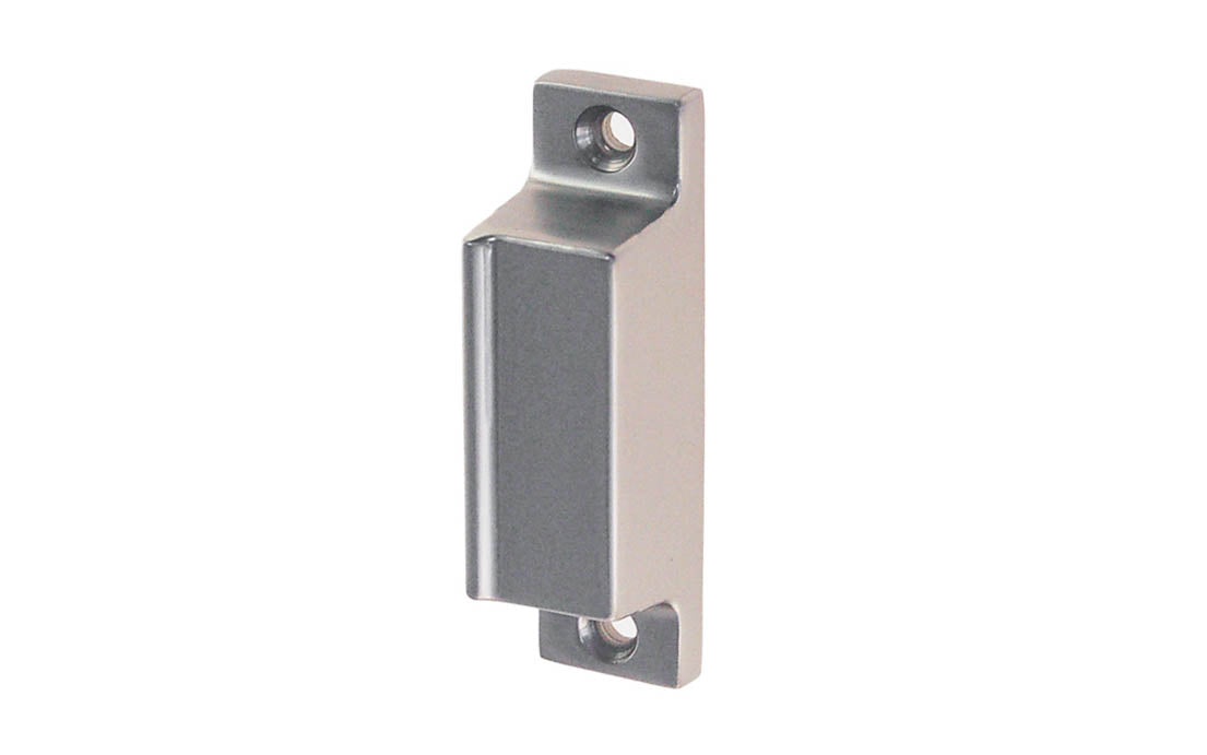 Solid Brass Box Strike for Screen Door Latch ~ Brushed Nickel Finish
