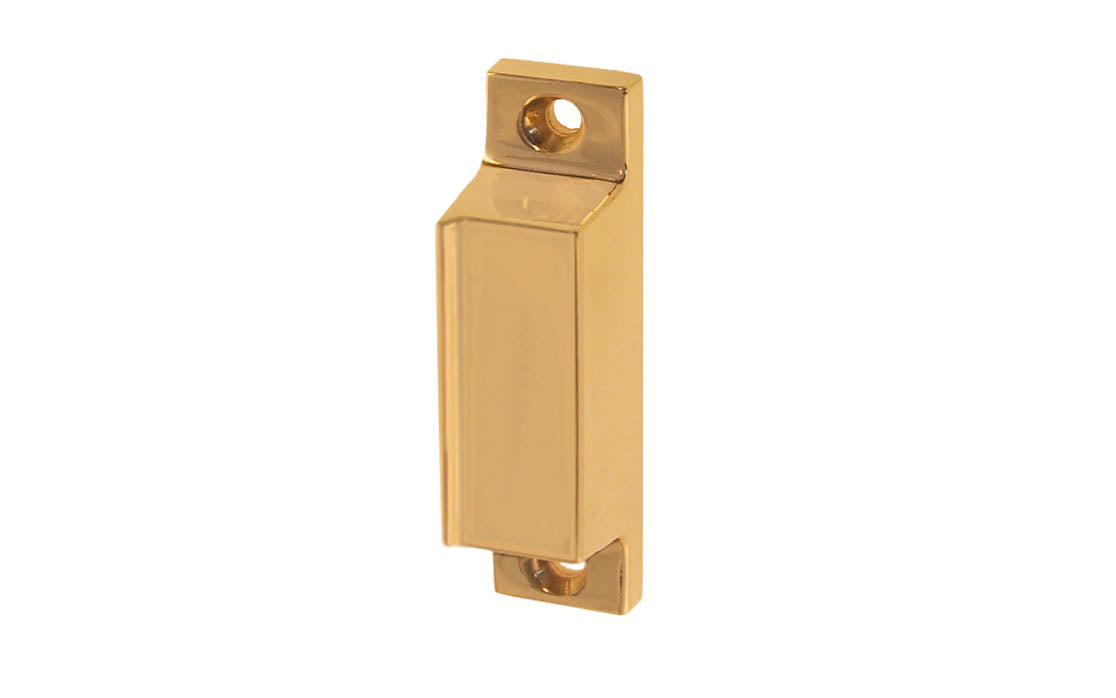 Solid Brass Box Strike for Screen Door Latch ~ Lacquered Brass Finish